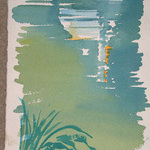 The lake original professionally mounted water colour by Australian artist kevin Pearsh