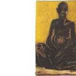 Floris Jespers Belgium 1889-1906 Zittende Man , Congo oil on canvas laid down on board signed Jespers upper right