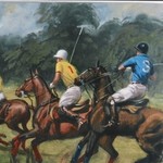 An original oil on canvs by Henry Koehler American born 1927 signed and dated 1987 polo action
