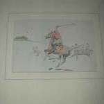 John Board English 20th century A polo artist a coloured print proffessionally mounted in a cream mount with a washline ready for framing