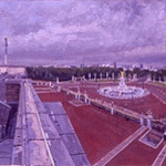 Clive Head English 20th century, study for a view from Buckingham Palace, London 2004 Oil on linen