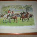 A limited edition print by Edwin Straker signed and numbered number 1 Polo at Kirklington Park with HRH the prince of Wales framed