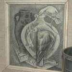Leslie Siddle Yorkshire artist Study for a lithograph pencil in paper framed signed within the design and inscribed on the reverse Braford college of art 1938