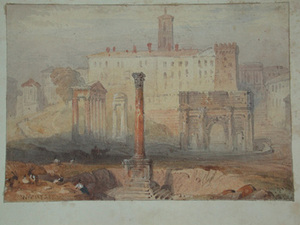 The forum in Rome original watercolour