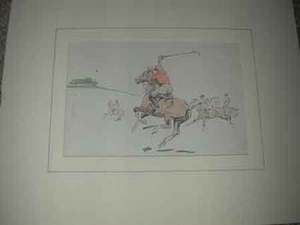 John Board English 20th century A polo artist a coloured print proffessionally mounted in  a cream mount with a washline ready for framing
