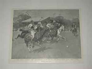 A print of A new polo ground for Londoners A match at Wimbledon Park polo club drawn by Frank Craig
