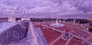 Clive Head English 20th century, study for a view from Buckingham Palace, London 2004 Oil on linen 