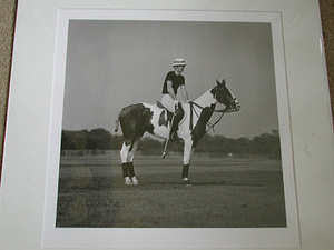 A limited edition  photograph by Mike Roberts English 20th century Prince Charles Guards polo club 1968 numbered 1/25